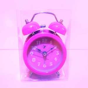 Plain Pink Winding Nostalgic Alarm Clock