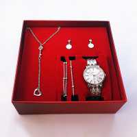 Spectrum Classic Women's Wristwatch Necklace Earring Bracelet Set