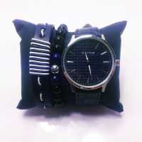 Spectrum Black Band Navy Blue Dial Men's Wristwatch