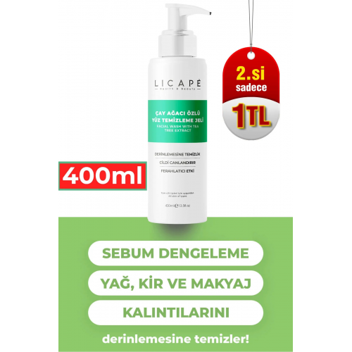 Çay Ağacı Özlü Yüz Temizleme Jeli 400ml