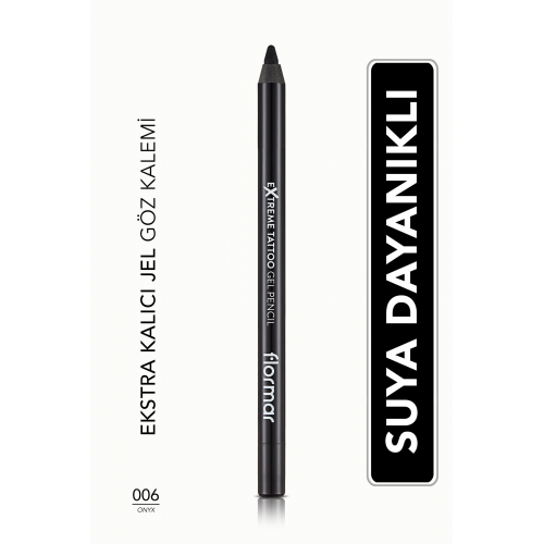 Suya Dayanıklı Jel Göz Kalemi (SİYAH)-extreme Tattoo Gel Pencil-006 Onyx-8682536028882