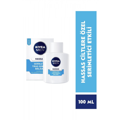 Men Hassas Serinletici Tıraş Sonrası Balsam 100ml, Hassas Ciltler,Alkolsüz Formül, Hızlı Emilir