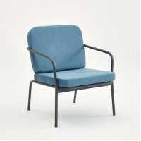 Decosit Alız Garden Balcony Aluminum Seating Chair (Single) - Blue Fabric
