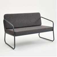 Decosit Flora Garden Balcony Aluminum Seating Chair (Double) - Anthracite Fabric
