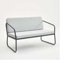Decosit Flora Garden Balcony Aluminum Seating Chair (Double) - Gray Fabric