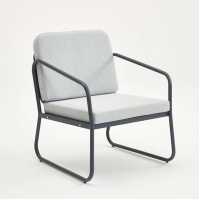 Decosit Flora Garden Balcony Aluminum Seating Chair (Single) - Gray Fabric