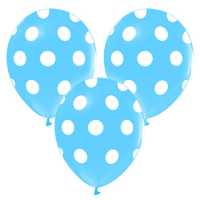 Balloon Printed 12 Inch Blue Points White Pk:100 Kl:50