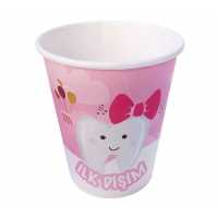 Cup Carton First Tooth Pink 8Oz Pk:8-100