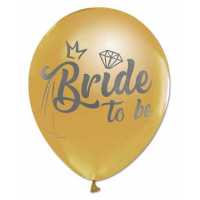 Bride To Be Printed Gold Metallic Balloon 100 Pcs