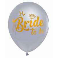 Bride To Be Printed Silver Metallic Balloon 100 Pcs