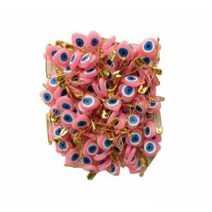 Safety Needle Evil Eye Bead Pink P100-100