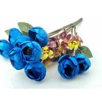 Flower Hand Bouquet Peonia Velvet Blue Pk:1 Kl:240