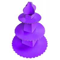 Cup Cake Stand Pyramid Model Plain Color Purple Pk:1 Kl:60