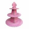 CUP CAKE STANDI PİRAMİT MODELİ PUANTİYELİ PEMBE PK:1 KL:60