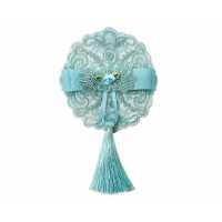 Bow Lace Fringed 10 Cm Turquoise Pk:20