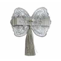 Butterfly Butterfly With Bow Lace And Fringes 10 Cm Silver Pk:20