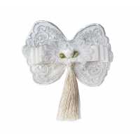 Butterfly Butterfly With Bow Lace And Fringes 10 Cm Cream Pk:20