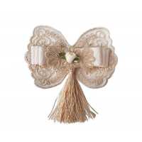 Butterfly Butterfly With Bow Lace And Fringes 10Cm C.Cream Pk:20