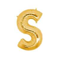 Foil Balloon Letter S Gold 16 Inc(40Cm) Pk:1 Kl:500