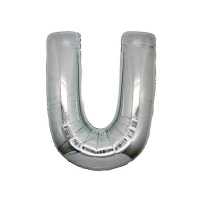 Foil Balloon Letter U 40 Inch Silver P1-200