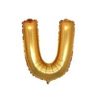 Foil Balloon Letter U Gold 16 Inc(40Cm) Pk:1 Kl:500