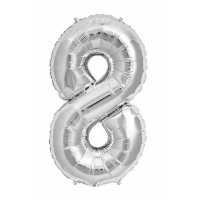 Foil Balloon Figure 8 Silver 32 Inch P1-200