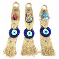 Straw Cord Hangable Evil Eye Beads Ornament