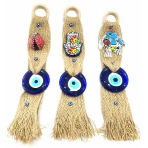 Straw Cord Hangable Evil Eye Beads Ornament