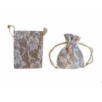 Pouch Lace Coated Natural 9*12Cm P10-100