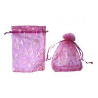 Pouch Tulip Patterned Fuchsia 17*23Cm P50-100