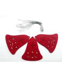 Red Felt Bell Christmas Tree Ornament 10 Pcs