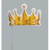 King Crown With Rod Silvery Gold P10