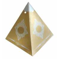 Turkish Delight Holder Cardboard Pyramid Patterned Gold P50-100