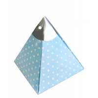 Turkish Delight Holder Cardboard Pyramid Dotted Blue Pk:50 Kl:100