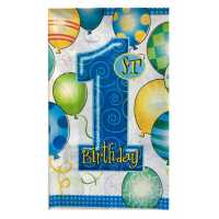 Table Cloth 1 Year Happy Birthday 108X180Cm Blue Pk:10 Kl:150