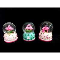 Tiny Flamingo Snow Globe