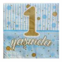 Napkin 1 Year Old Blue 33X33 Cm Pk:20 Kl:75