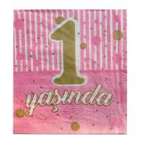 Napkin 1 Year Old Pink 33X33 Cm Pk:20 Kl:75