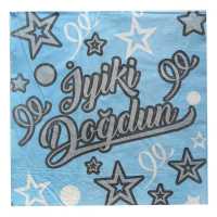 Napkin Happy Birthday Blue 33X33 Cm Pk:20 Kl:75