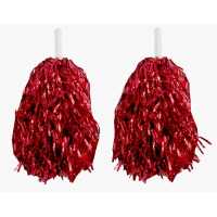 Pompom Metallized Double Red Pk:2 Kl:150