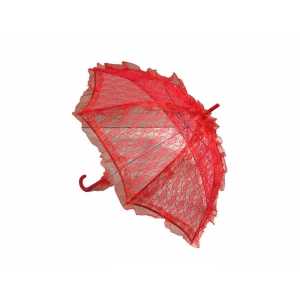 Umbrella Lace Embroidered Red P1-60