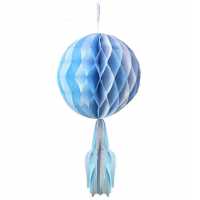 Ornamental Honeycomb Pompom White Blue 30Cm Pk:1 Kl:200