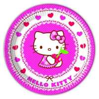 Tabak Hello Kitty Hearts 23Cm Pk:8-12