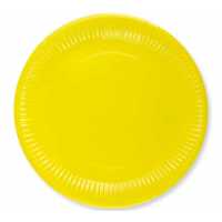 Plate Cardboard 23 Cm Flat Yellow Pk:8 Kl:24