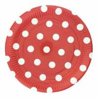 Plate Carton Red Points 23Cm P8-24