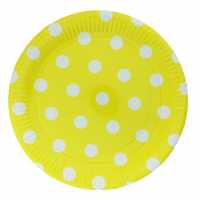 Plate Cardboard With Yellow Points 23Cm P8-24