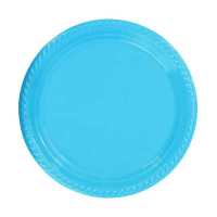 Plate Plastic Round 22 Cm Blue Pk:25 Kl:20