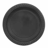 Plate Plastic Round 22 Cm Black Pk:25 Kl:20