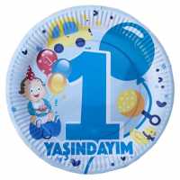 Wholesale 1 Year Birthday Plates 8 Pieces