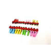 Wholesale 24 Pcs Wooden Ladybug Pegs